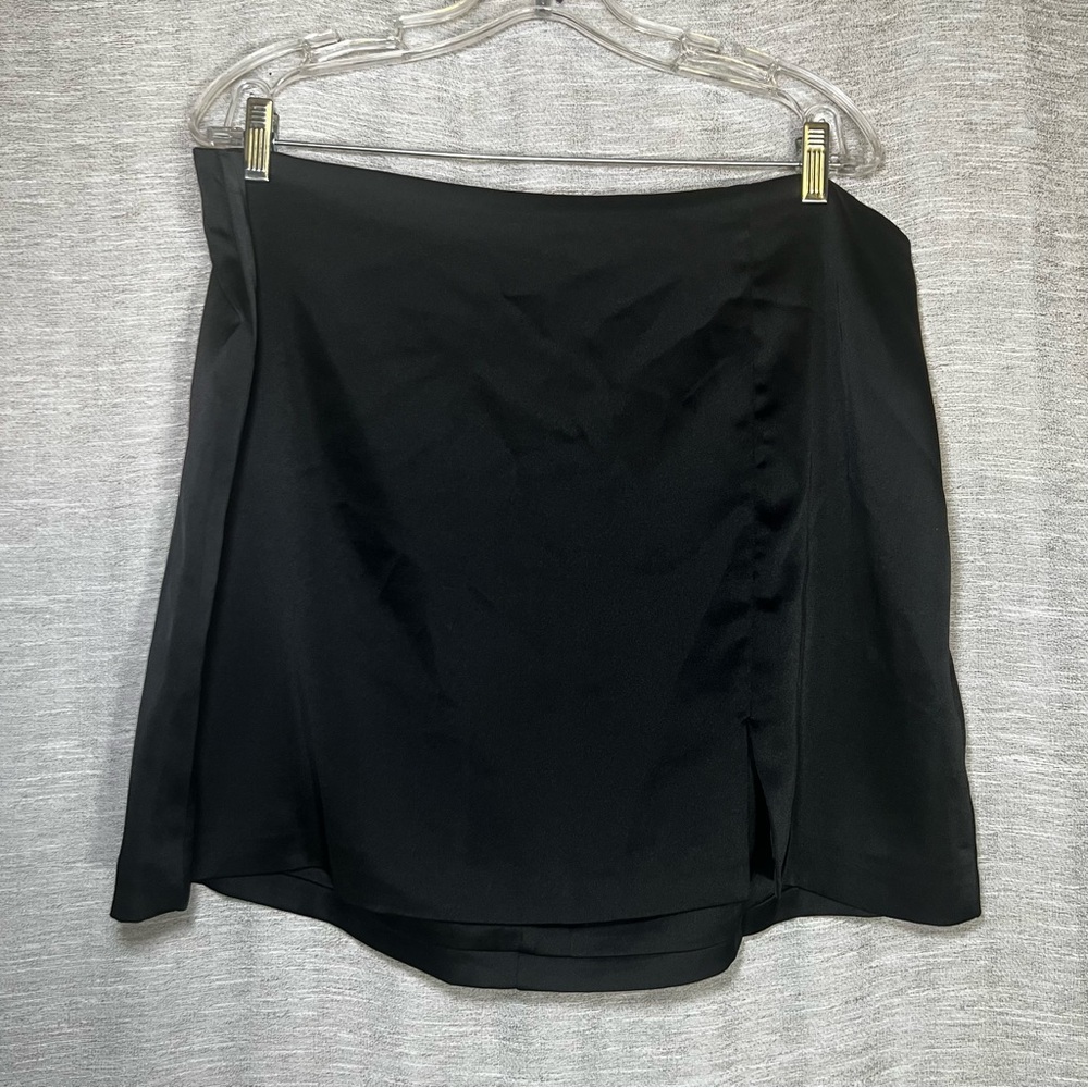 Wild Fable Black Mini Skirt Side Slit Lined Zip Closure Women’s XXL